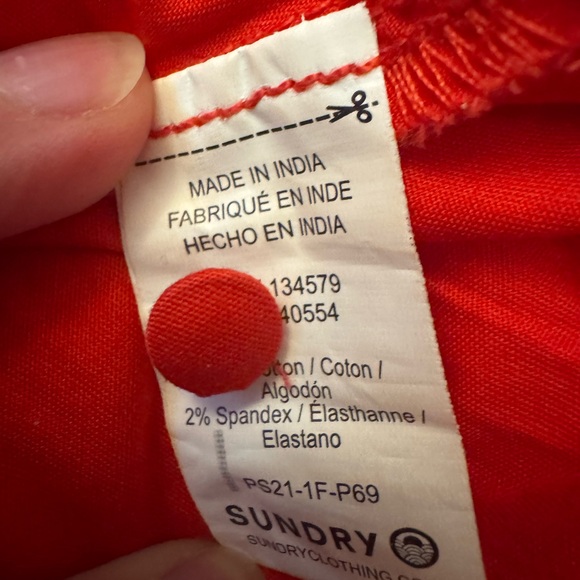 Sundry Bright Red Crop Top - Picture 3 of 8